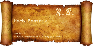 Mach Beatrix névjegykártya